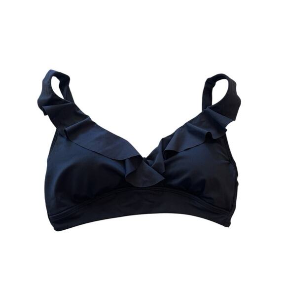 Lauren Ralph Lauren Beach Club Solid Ruffle Underwire Bikini Top Size 6‎ $90 - Picture 1 of 5